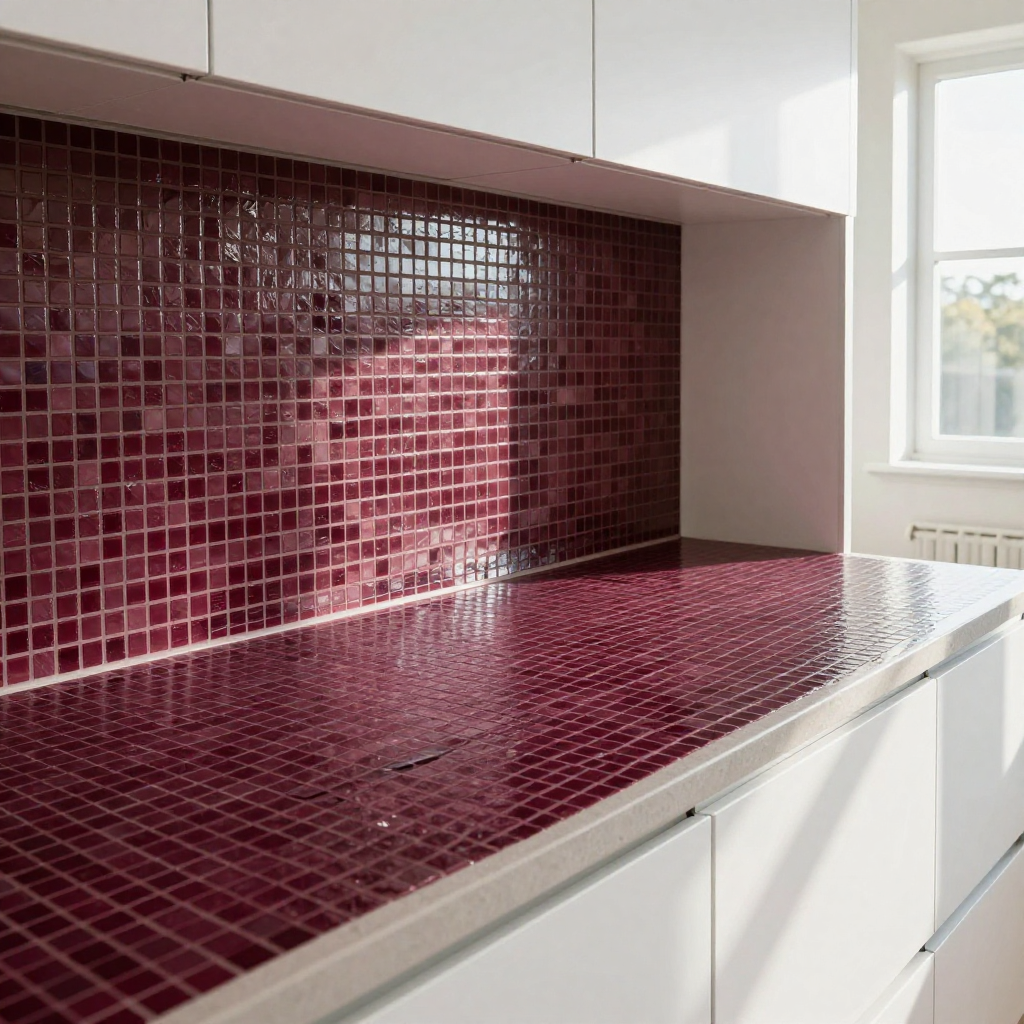 Самоклеюча плівка на паперовій основі з бордовою мозаїкою — стильний акцент для вашого інтер'єру