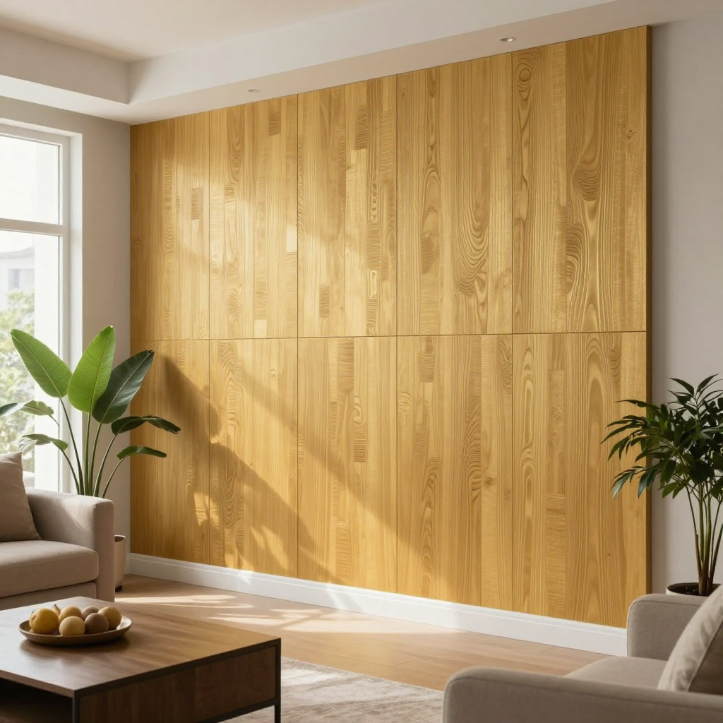 Самоклеюча декоративна 3D панель 700х700х6мм Золоте дерево: стиль і простота монтажу