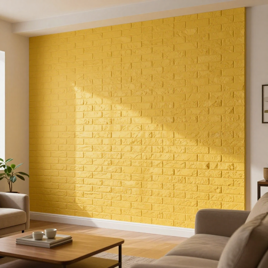 3D панель самоклеюча 700х770х5мм цегла Жовтий: швидкий спосіб оновити інтер’єр