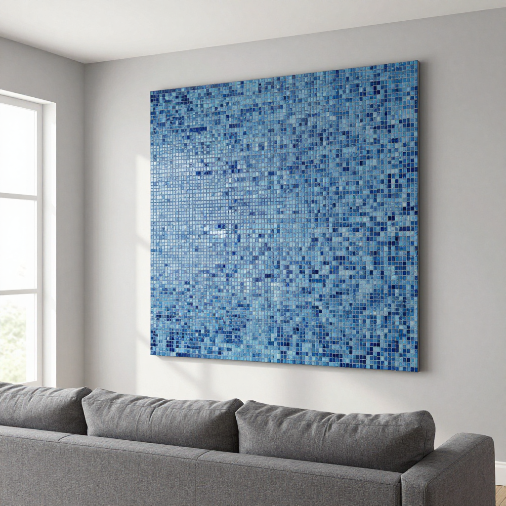 Панель стінова 3D 700х700х4мм Мозаїка блакитна: стильне рішення для оновлення інтер'єру