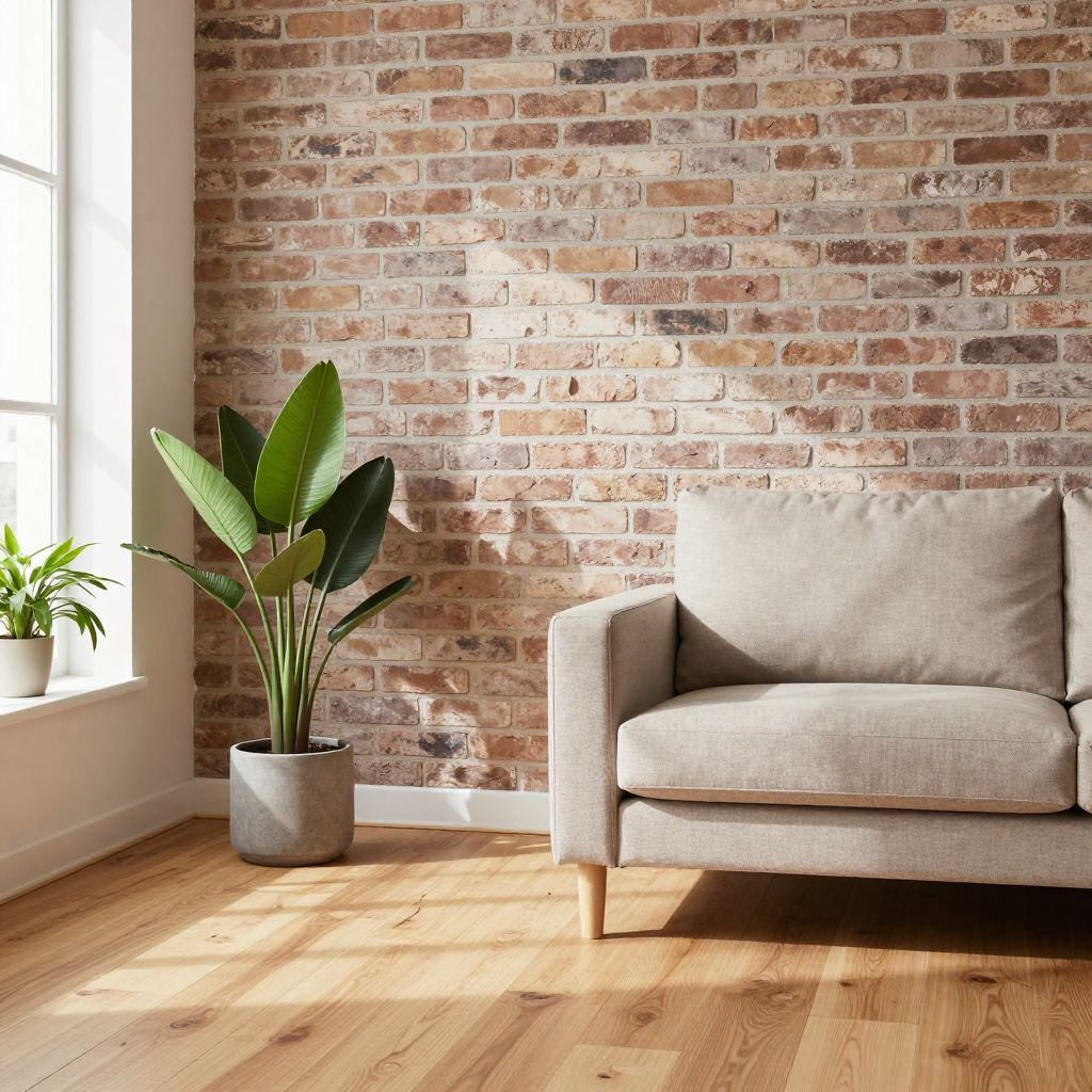 Самоклеюча декоративна панель 700x770x6мм Мікс цегла для стильного дизайну