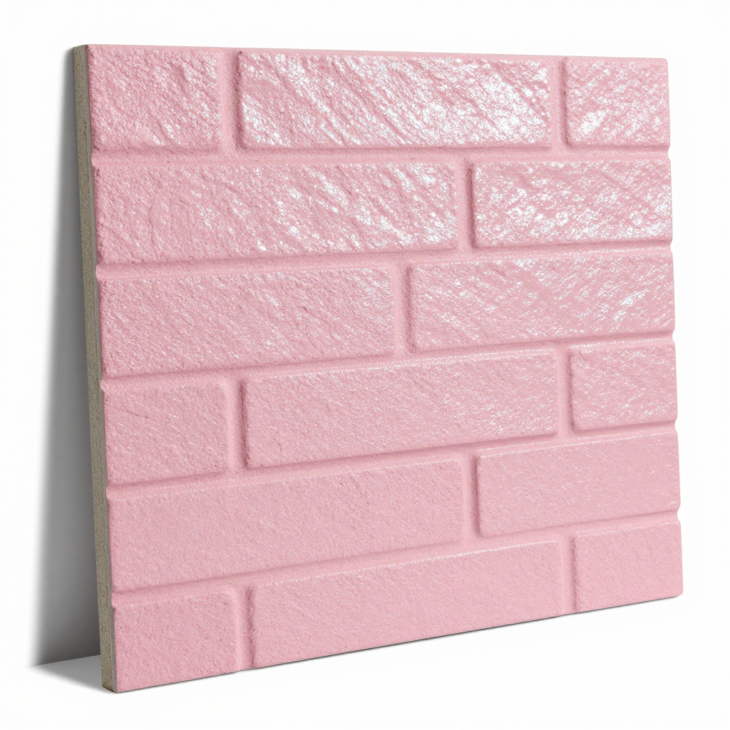 Панель стінова 700х700х5мм Рожева цегла зі сріблом — стильне рішення для вашого інтер’єру