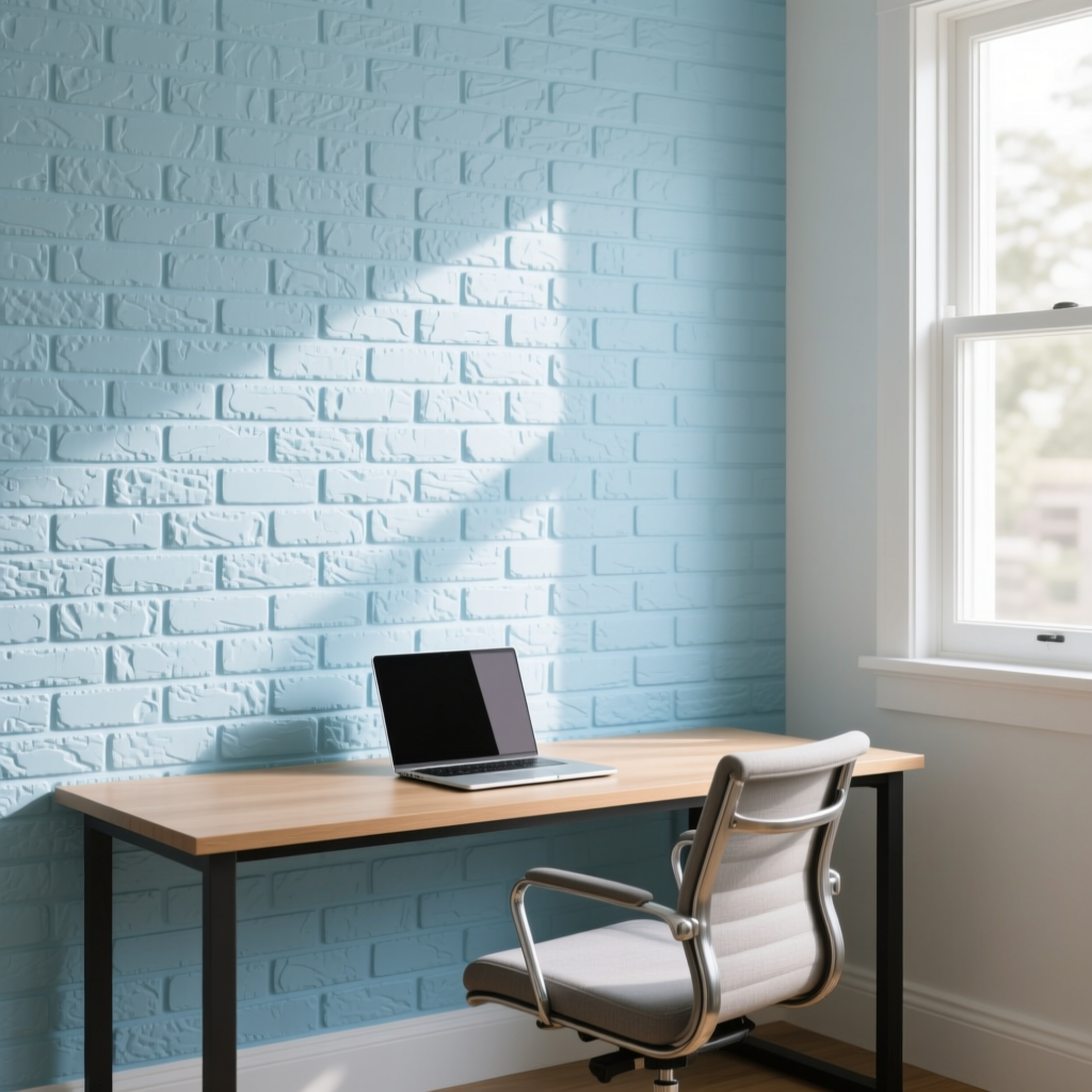 3D панель самоклеюча 700х770х7мм цегла Блакитна: стильний декор без зайвих зусиль