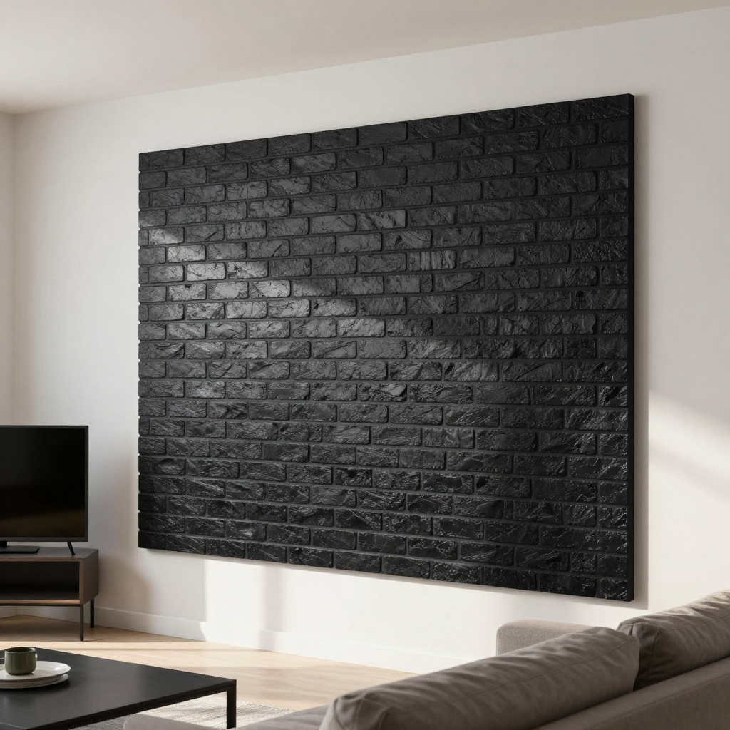 3D панель самоклеюча 700х770х3мм Чорна (019-3): стильний вибір для сучасного інтер'єру