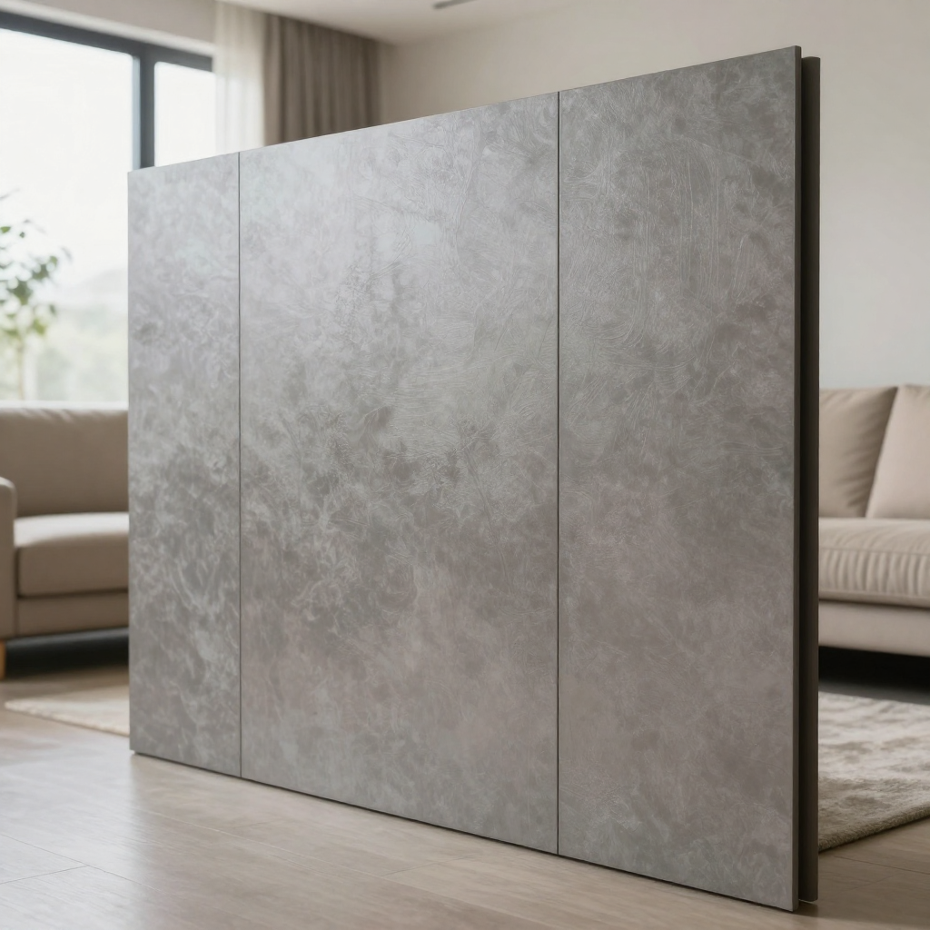 Покриття вінілове самоклеюче 3D рейки 600х600х2,8мм Металевий попіл: стиль і практичність у кожній деталі