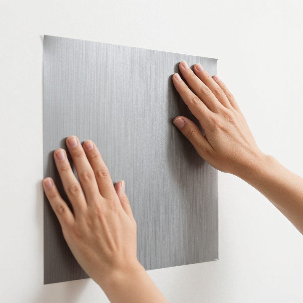 Покриття вінілове самоклеюче 3D рейки 600х600х2,8мм Металевий попіл: стиль і практичність у кожній деталі