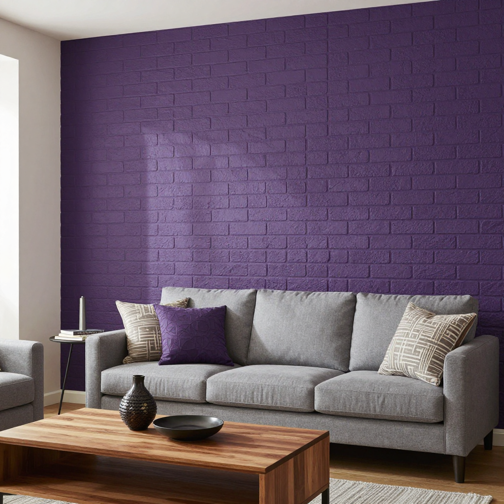 3D панель самоклеюча 700х770х3мм цегла фіолетова — стильне рішення для декору стін