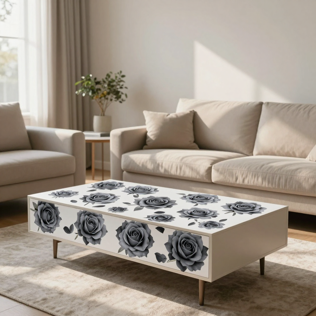 Самоклеюча плівка 0,45х10м х 0,07мм Сірі троянди — стильний декор для ваших кімнат