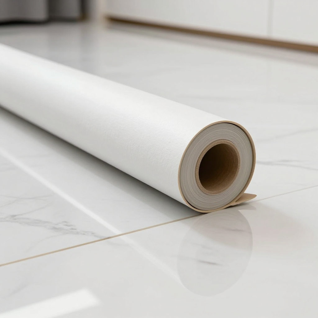 Самоклеюча вінілова плитка в рулоні білий мармур: стиль і зручність для ваших підлог