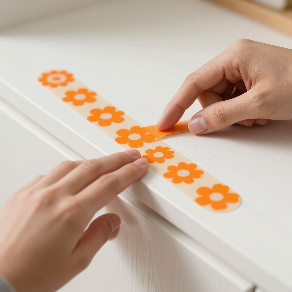 Самоклеюча плівка 0,45х10м х 0,07мм Помаранчові квіти: стильний декор для вашого дому