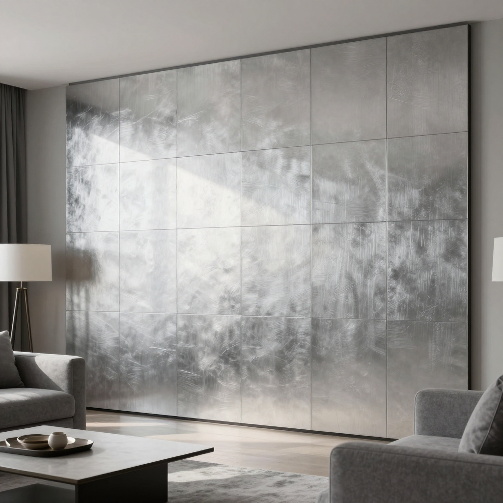 Панель стінова 3D 700х770х2мм Срібло — стильний акцент для вашого інтер’єру