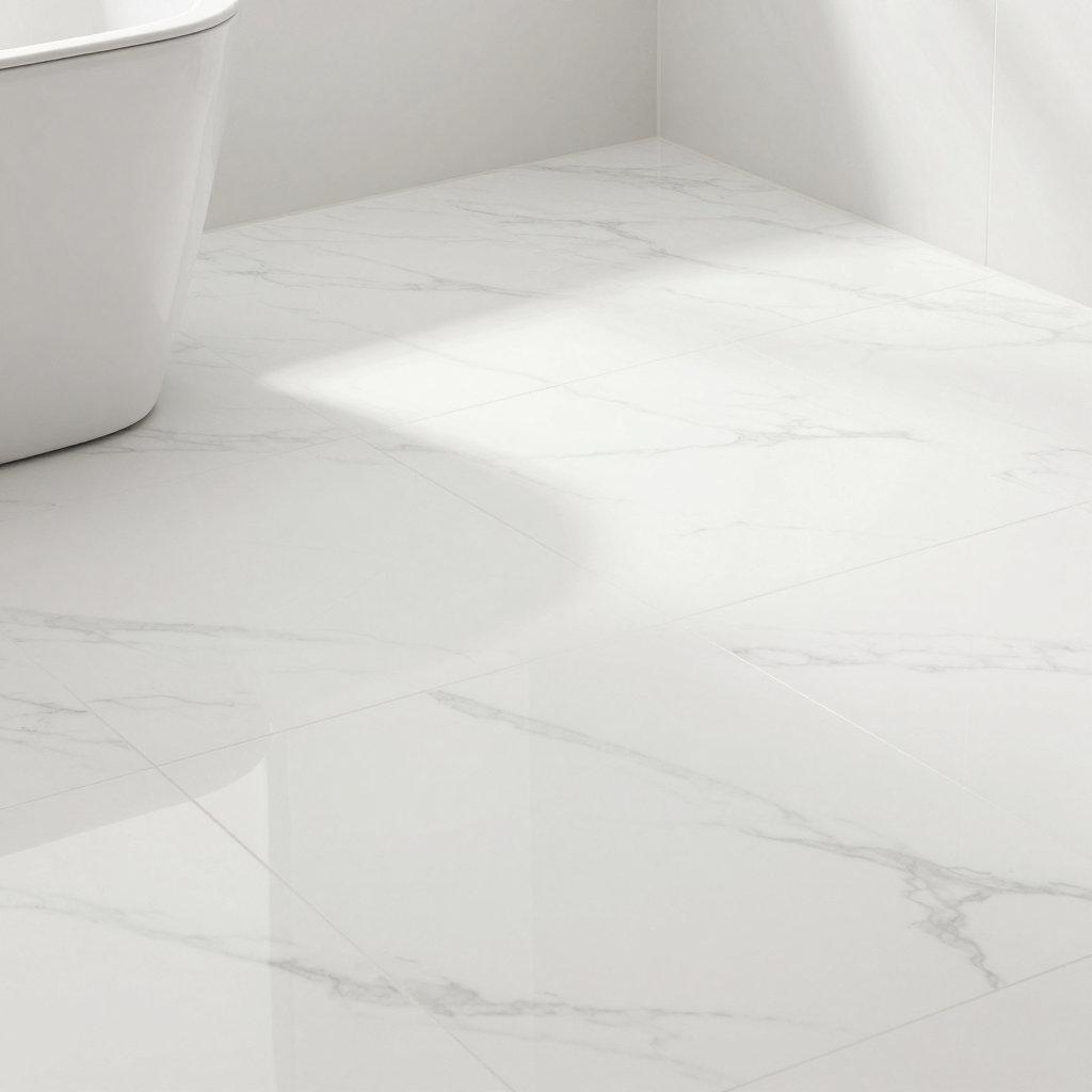 Самоклеюча вінілова плитка Білий повітряний мармур: стиль та легкість монтажу