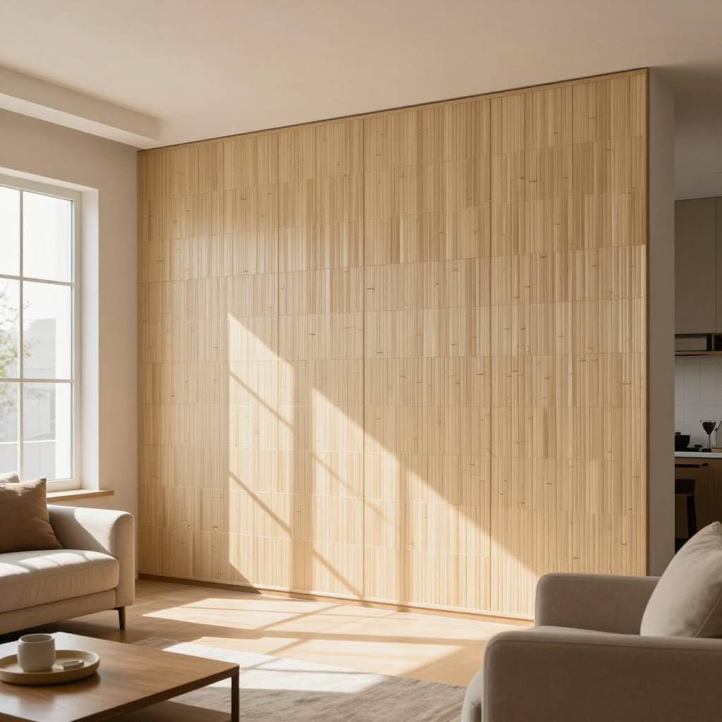 Самоклеюча декоративна 3D панель 700х700х5мм Бамбук Бежевий — швидкий спосіб оновлення інтер’єру