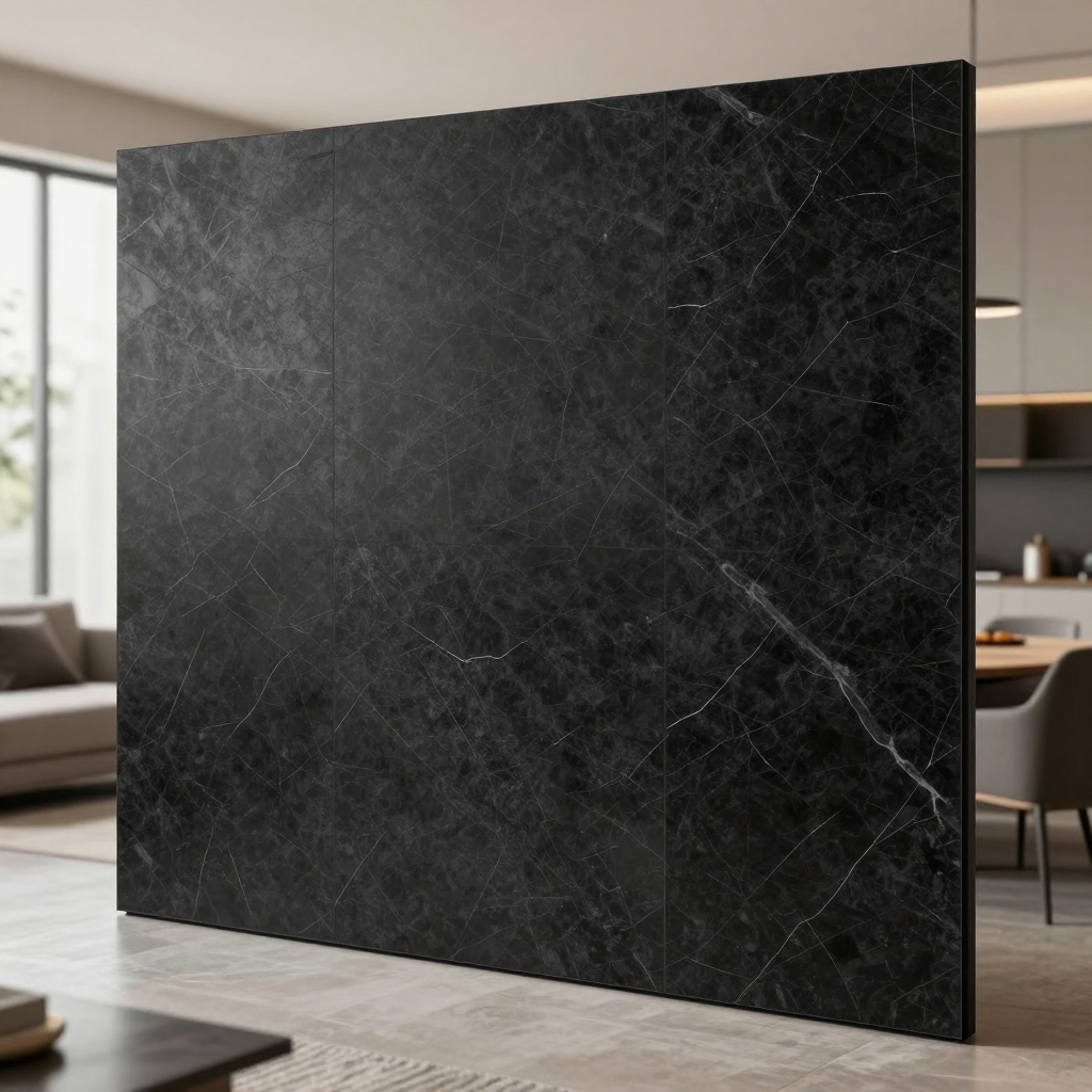 Декоративна 3D панель самоклейка 700х770х3мм Мармур чорний: стильне рішення для оновлення інтер'єру