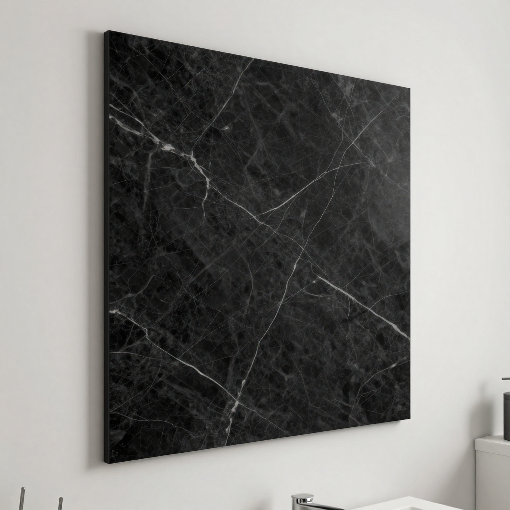 Декоративна 3D панель самоклейка 700х770х3мм Мармур чорний: стильне рішення для оновлення інтер'єру
