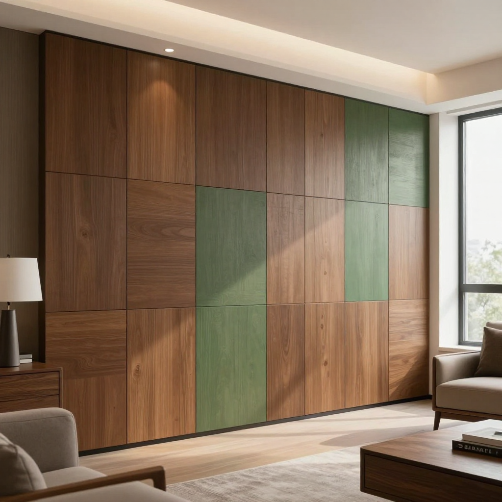 Панель стінова 3D 680х680х4мм Коричнево-зелений візерунок: стиль і функціональність для вашого інтер’єру