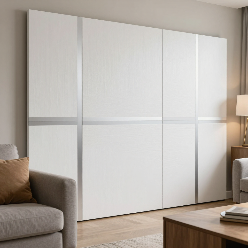 Самоклеюча 3D панель «Біла цегла смужка срібло»: стильний декор для вашої стіни