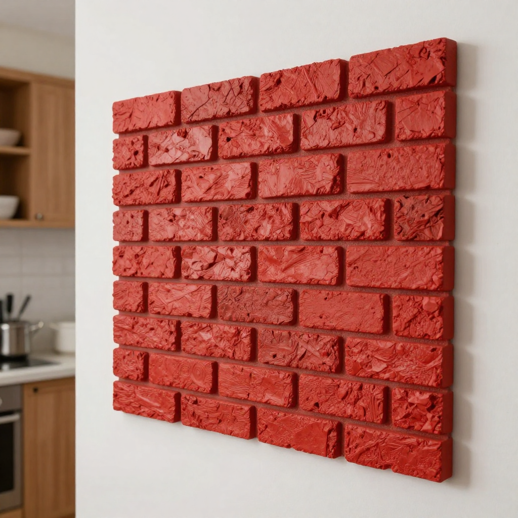 Самоклеюча 3D панель: червона «Катеринославська цегла» для стильного дизайну