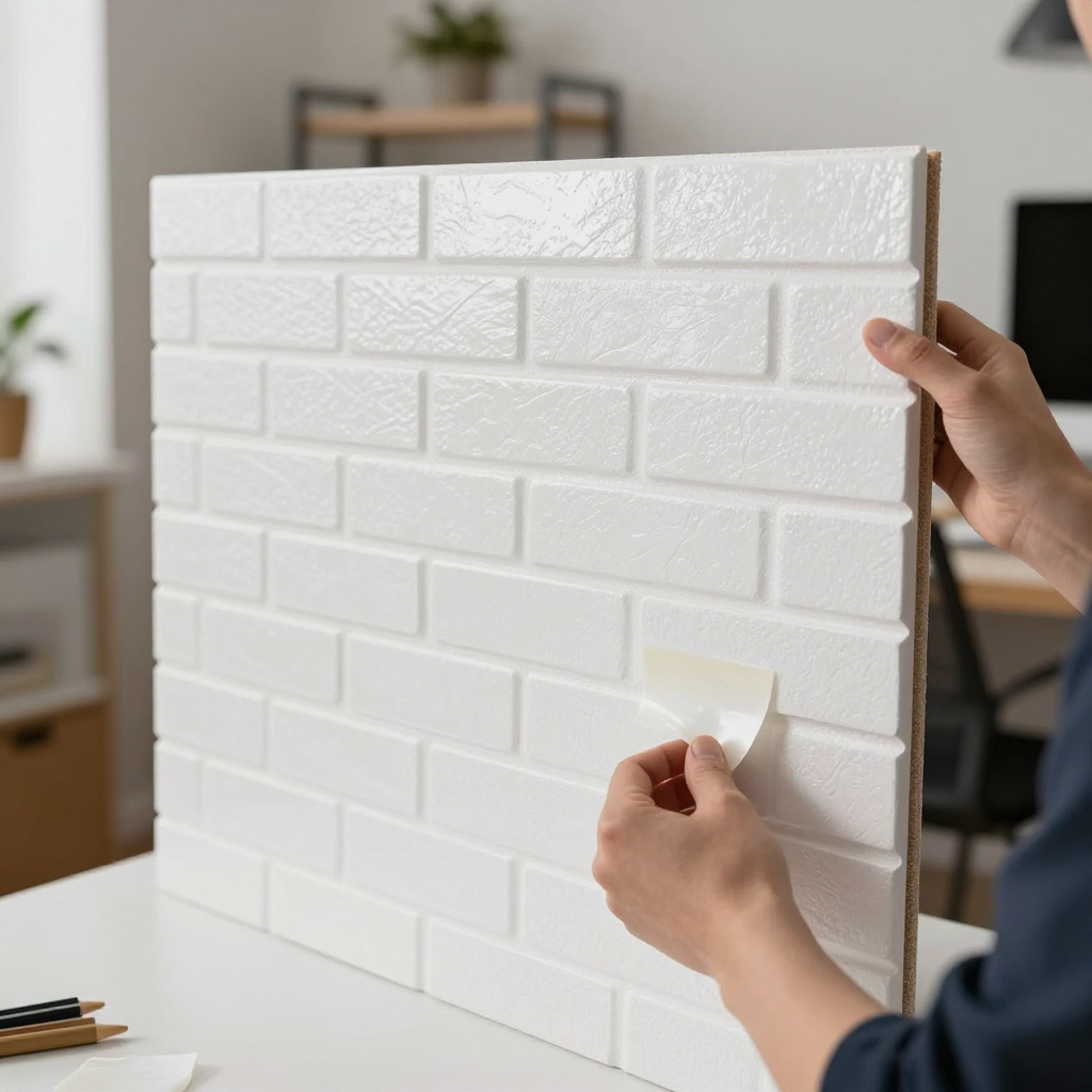 3D панель самоклеюча цегла 690х780х5мм Білий Матовий — стильний акцент для вашої оселі