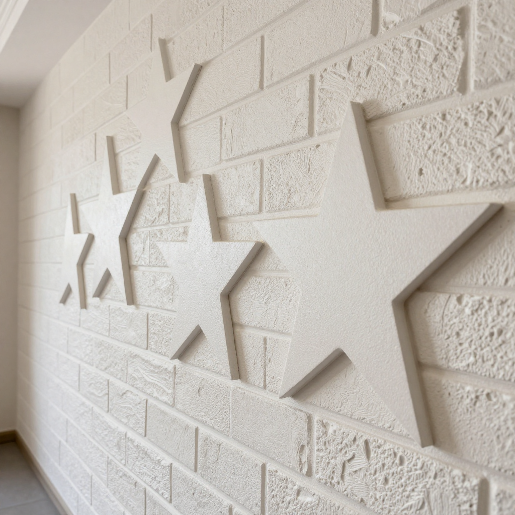 Декоративна 3D панель самоклейка 700х770х3мм «Зірки (цегла)»: просте та стильне рішення для вашого інтер'єру