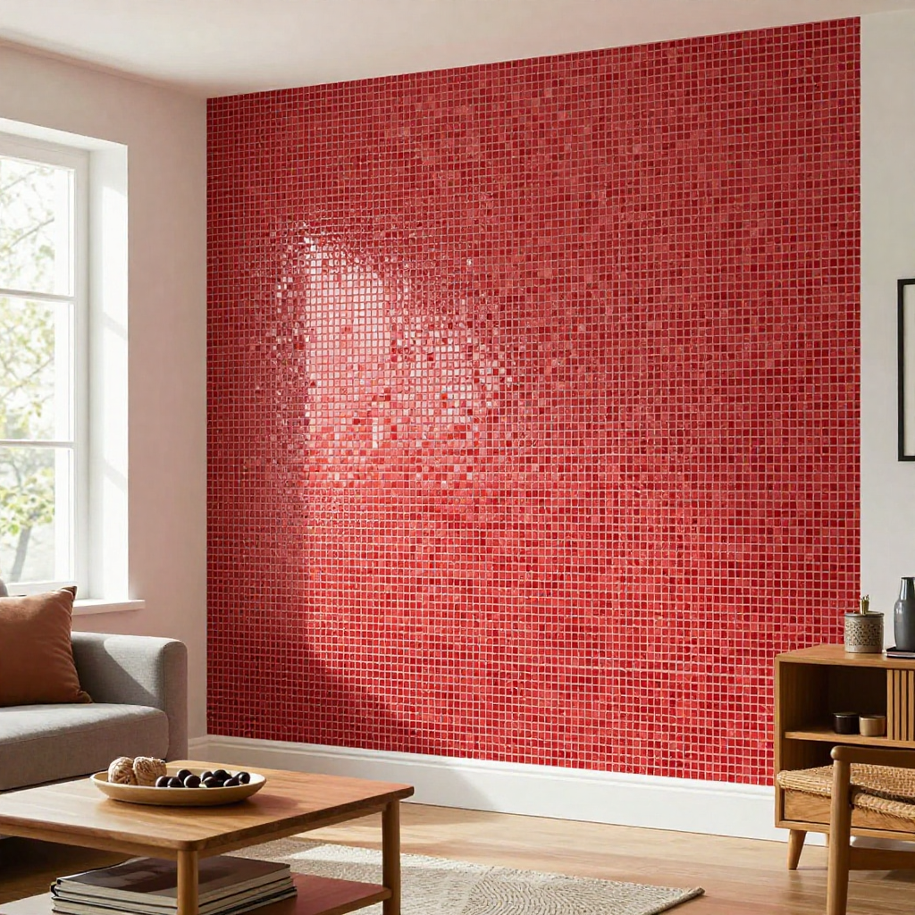 Самоклеюча плівка 0,45х10м х 0,07мм Червона мозаїка — яскравий акцент у вашому інтер’єрі