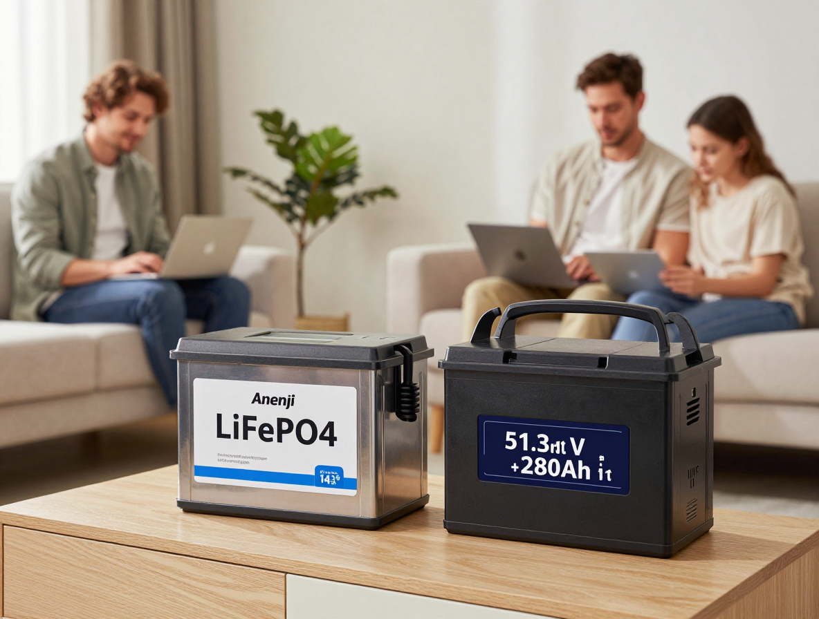 LiFePO4 14,3 кВт Комплект інвертор Anenji з Wi-Fi 11 кВт + акумулятор Daxtromn 51.2V 280Ah для резервного живлення