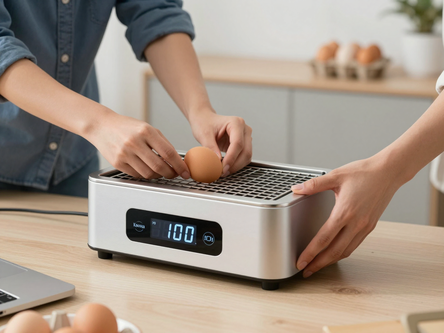 Інкубатор Квочка 100 яєць ручний переворот, металевий куточок, цифровий