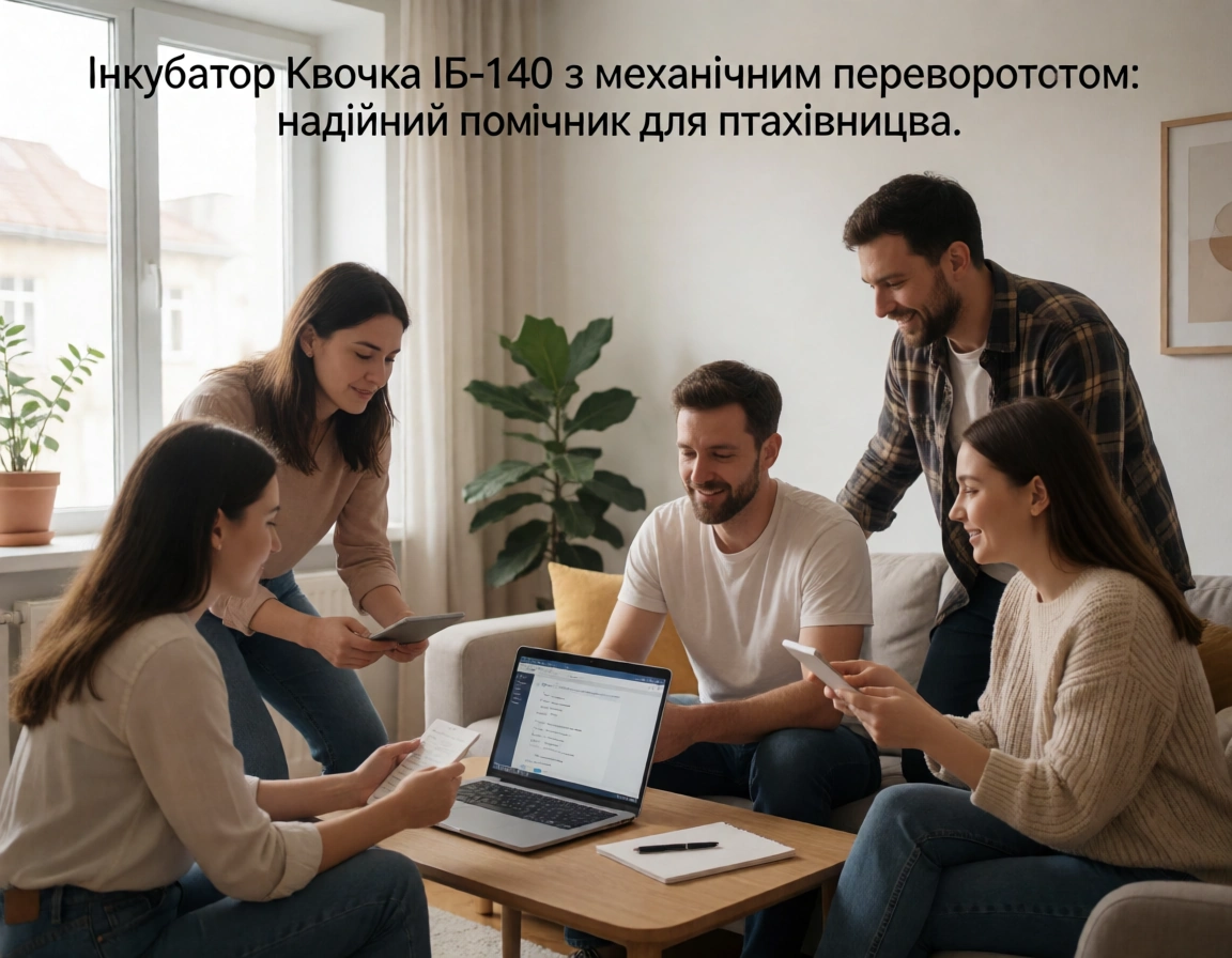 Інкубатор Квочка ІБ-140 з механічним переворотом в металевому корпусі