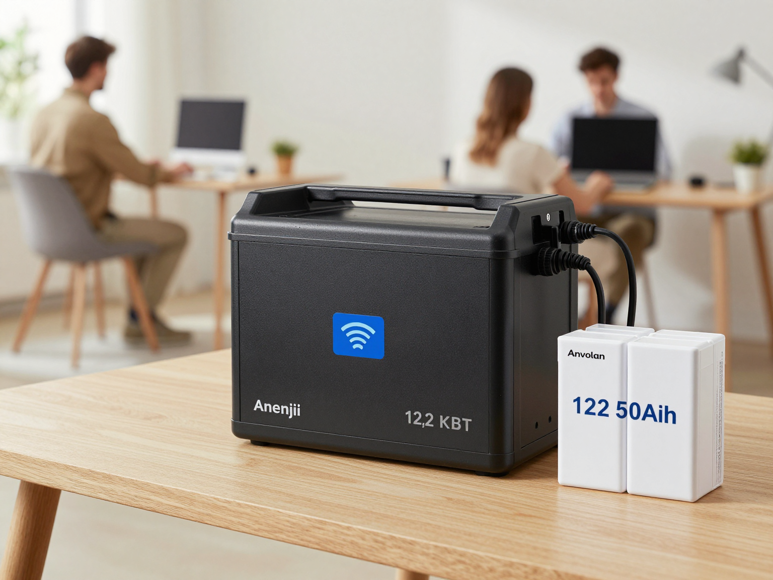 4,2 кВт LiFePO4 Комплект резервного живлення інвертор Anenji WiFi+2 акумулятори Anvolan 12V 50Ah для квартири, будинку