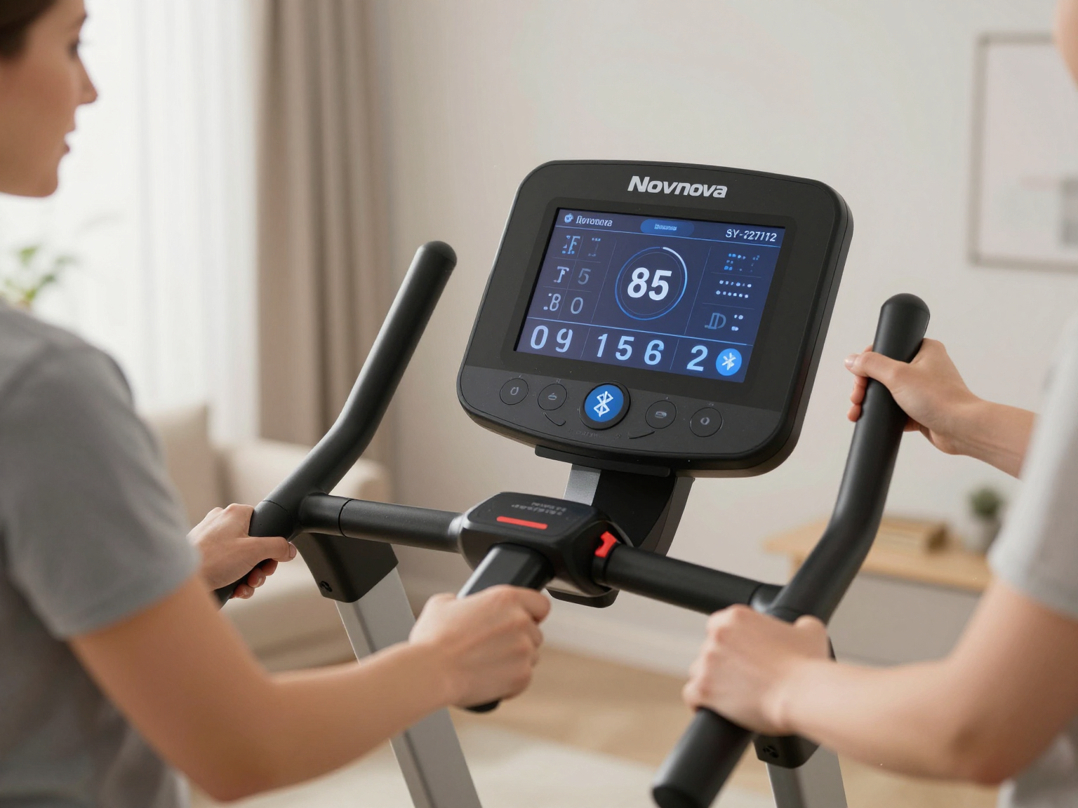 Бігова доріжка Novonova SY-T2712 до 12 км/год з LCD-екраном, до 120 кг, Bluetooth, 15 вбудованих програм