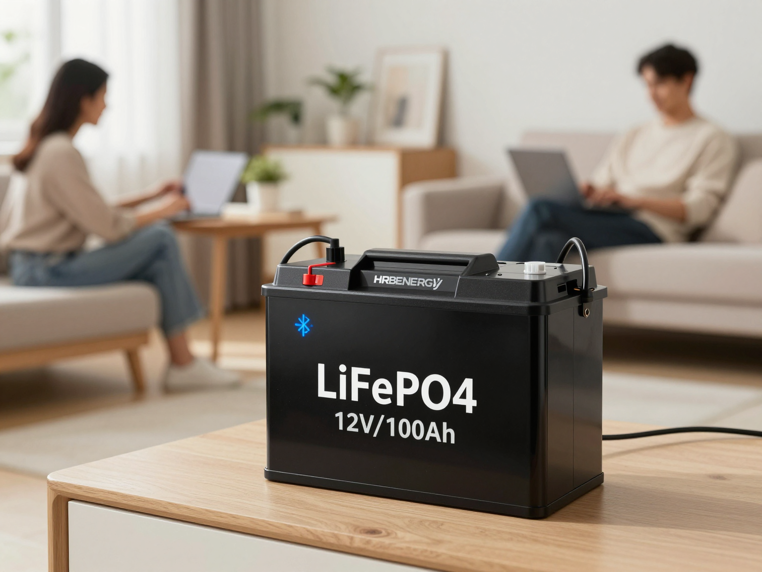 LiFePO4 12V/100Ah Акумулятор HRBEnergy з Bluetooth для систем резервного живлення